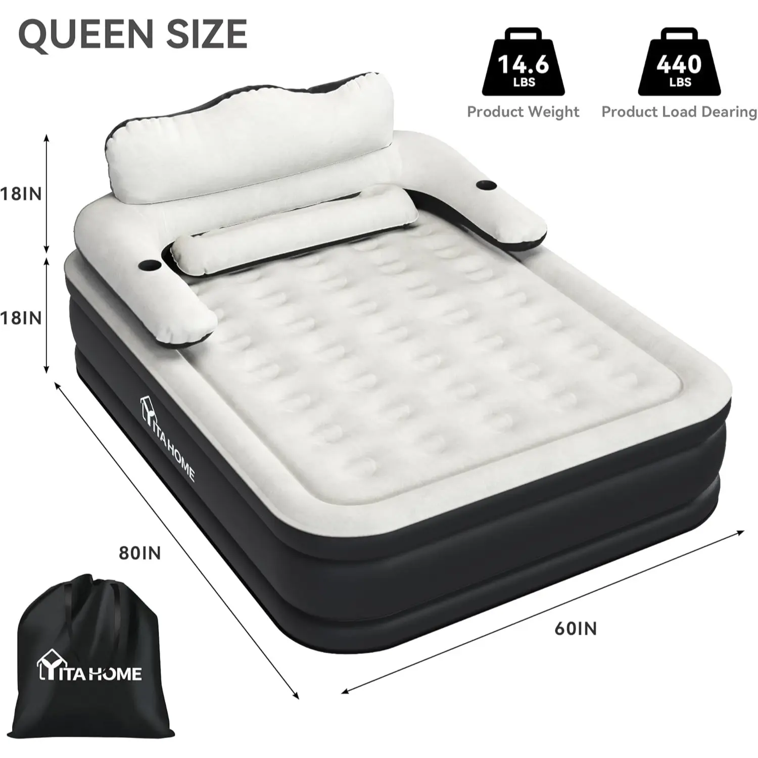 Queen - Black(Headboard Version)