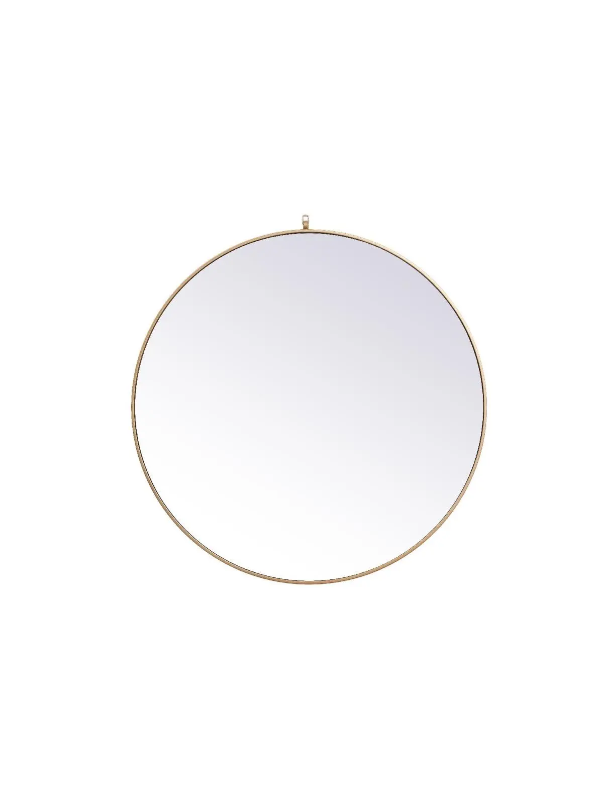 Elegant Decor MR4745BR 45 in. Modern Antique Brass Metal Frame Round Ring Mirror - Glass Surface, MDF Backing, J-Hook Wall-Mount Welded Hanger, for Large Space Home Decor, Office Wall Mount Mirrors