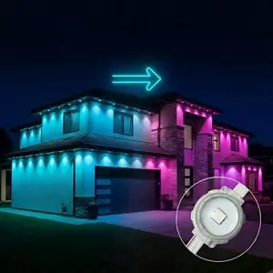 Permanent Outdoor Lights, Smart RGBIC Invisible Eaves Lights with Chasing Effects, Ultra-Bright LED Chips, App & Remote Control, Ultrasonic Welded IP67 Waterproof Dimmable Roof Lighting for Christmas, Halloween & Daily Architectural Decor
