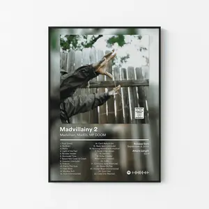 [ ALBUM POSTER UNFRAMED - SALE UP TO 45% ] MF DOOM Album Poster Underground Hip Hop Wall Art Music Decor