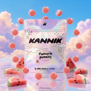 Kannik Kanna Gummies for Everyday Uplift & Social Ease (12 Gummies) with L-Theanine, Lion’s Mane + 10mg Caffeine - Watermelon Flavor