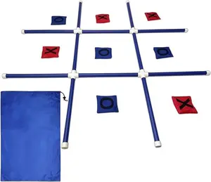 VORVIL Giant Tic Tac Toe Game for Kids and Adults with Bean Bag Toss X’s and O’s, Large Backyard Board, and Travel Bag for Yard, Beach, and Park Summer Family Fun