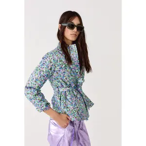 Highland Metallic Linen Quilted Jacket - Meadow Print Highland Metallic Linen Quilted Jacket - Meadow Print