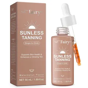 APU.Fairy Sunless Tanning Drops to Drink for Face & Body Natural Sunless Tanning Drops with Vegan Watermelon Flavor Enhancing Your Natural Skin Tone for All Skin Types 50 mL