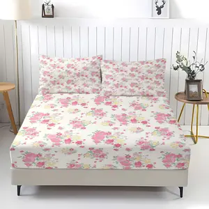 Floral Pattern Bed Sheet Set, Anti-Slip Dustproof Soft Bedroom Dormitory Bedding, Perfect for Moving and Holiday Gifts, Includes 1 Bed Sheet and 2 Pillowcases