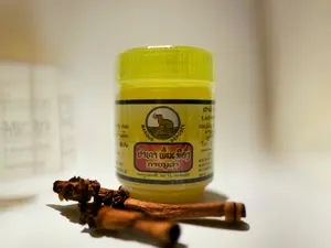 KanouKham Ya Lao Essential Clove Oil Herbal Ointment Salve 50ml Herbal Massage Balm