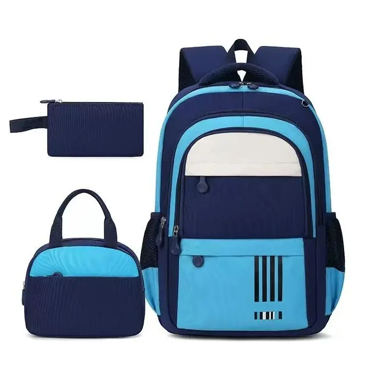 Korean Style 3-in-1 School Backpack Set for Teens - Backpacks for School with Lunch Tote & Pencil Pouch, Casual Fashion Student Bag