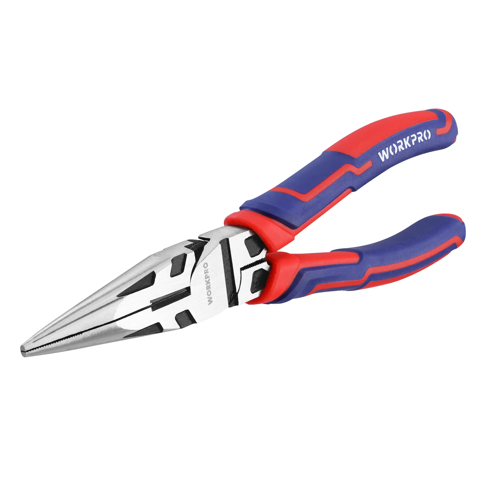 #fathersdaygift WORKPRO Premium Needle Nose Pliers, Paper Clamp Precision, Heavy-Duty CRV Steel, Large Soft Grip with Wire Cutter, Long Nose Cutting Pliers