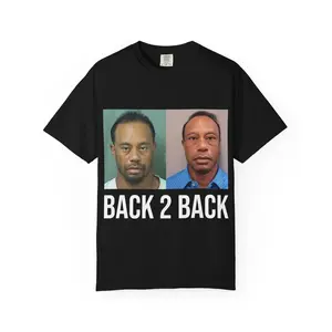 Tigger Woodds Back 2 Back Mugshot Graphic T-shirt, Funny Pro Golfer Meme Unisex Apparel For Men Women, Casual Everyday Wear Golf Lovers Gift | 310326.C00786.ID03