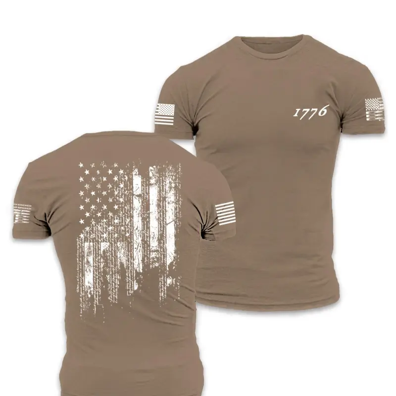 Men's American Flag Print Round Neck Tee, Regular Fit Casual Short Sleeve Crew Neck T-Shirt for Summer, Fashion Men's Top for Daily Wear, Athletic Style, Athletic T Shirt, Casual Sportswear, Casual Athletic Apparel, Casual Sports Tops