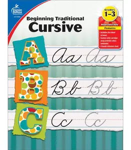 Carson Dellosa Grades 1-3 Beginning Traditional Cursive Handwriting Workbook,Writing Book With Dry Erase Number and Letter Tracing Activities, Classroom orHomeschool Curriculum