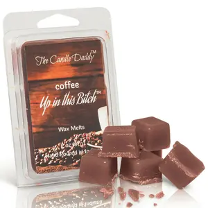 Coffee Up In This Bitch- Funny Fresh Brewed Coffee Scented Melt- Maximum Scent Wax Cubes/Melts- 1 Pack -2 Ounces- 6 Cubes