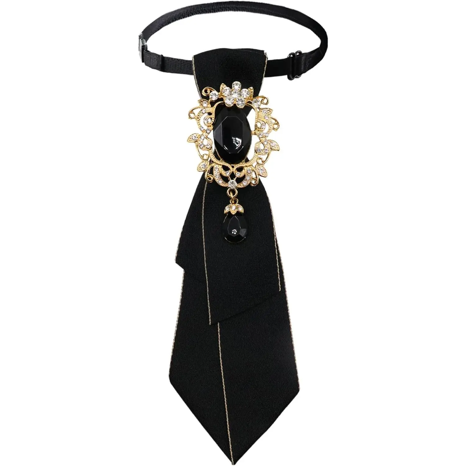 Rhinestone Ties for Women Girls Crystal Womens Tie Adjustable Pre-tied tie for Party Prom School Banquet Date