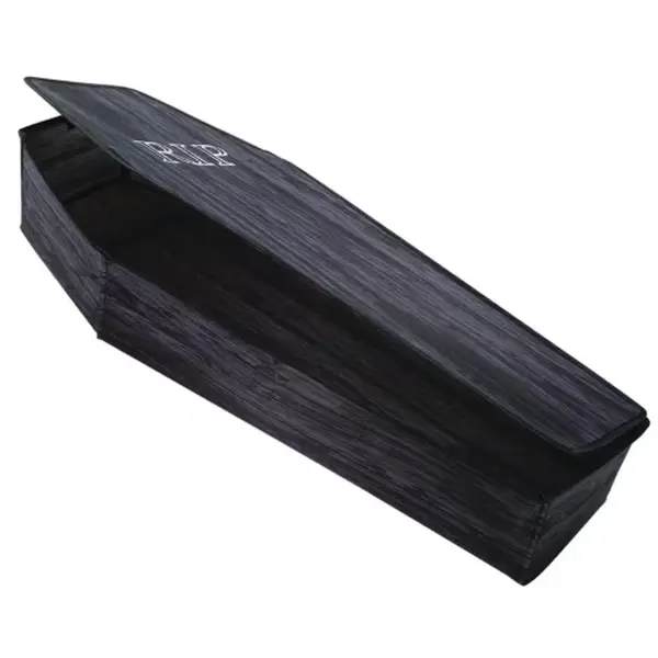 5 Ft Wood Look Coffin - Black