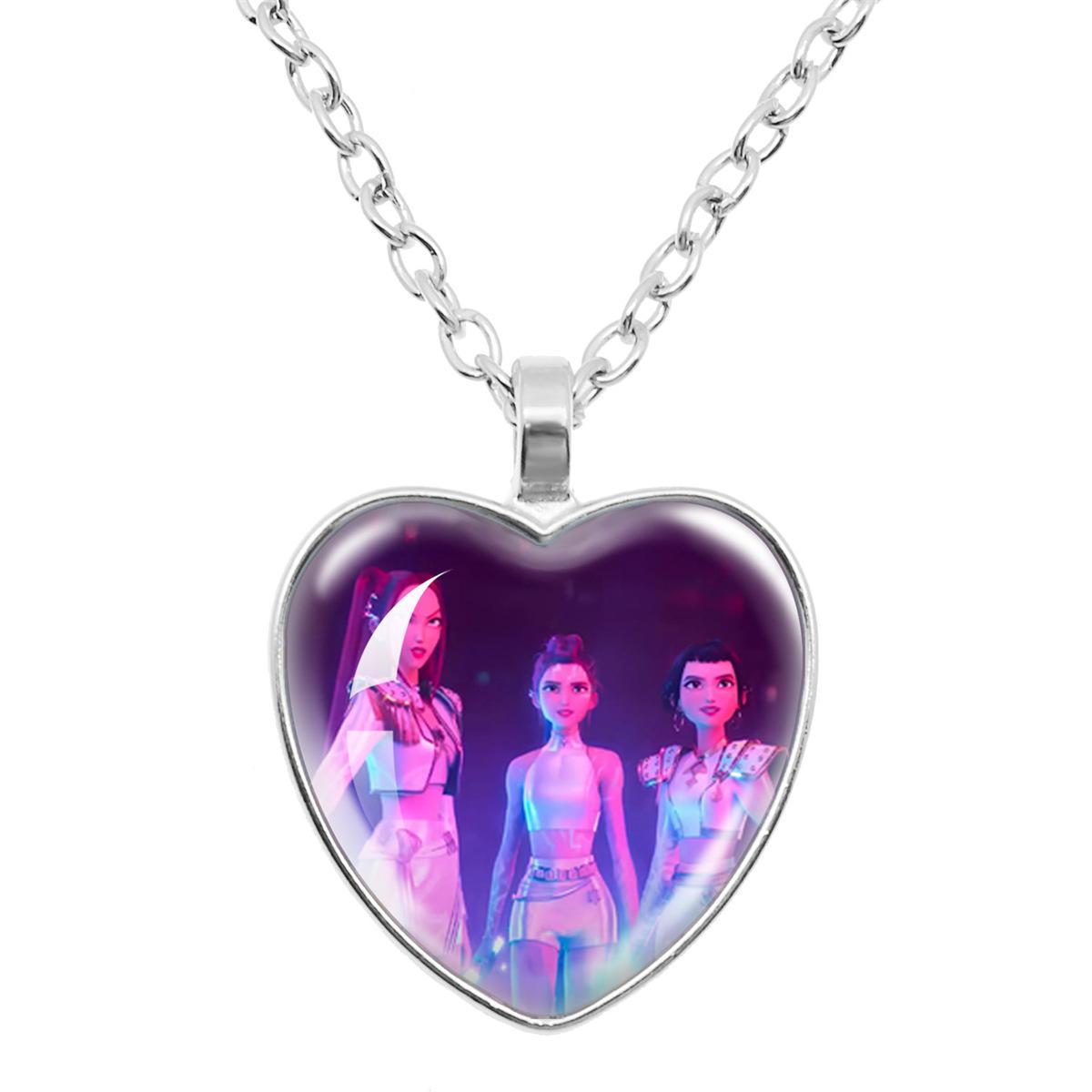 K-Pop Demon Slayer-Themed Gemstone Pendant Necklace — A Stylish Heart-Shaped Accessory. An Inspired Anime Gift Idea. K-Pop Demon Slayer-Themed Gemstone Pendant Necklace — A Stylish Heart-Shaped Accessory. An Inspired Anime Gift Idea.