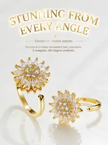 Sunshine on Your Finger  Spinning Gold Sunflower Ring for Focus & Joy.The Spin & Fit: Adjustable Rotating Sunflower Ring – Sensory Focus Tool.The Thoughtful Spin: Mindful Sunflower Ring with Sparkle – Promotes Calm.