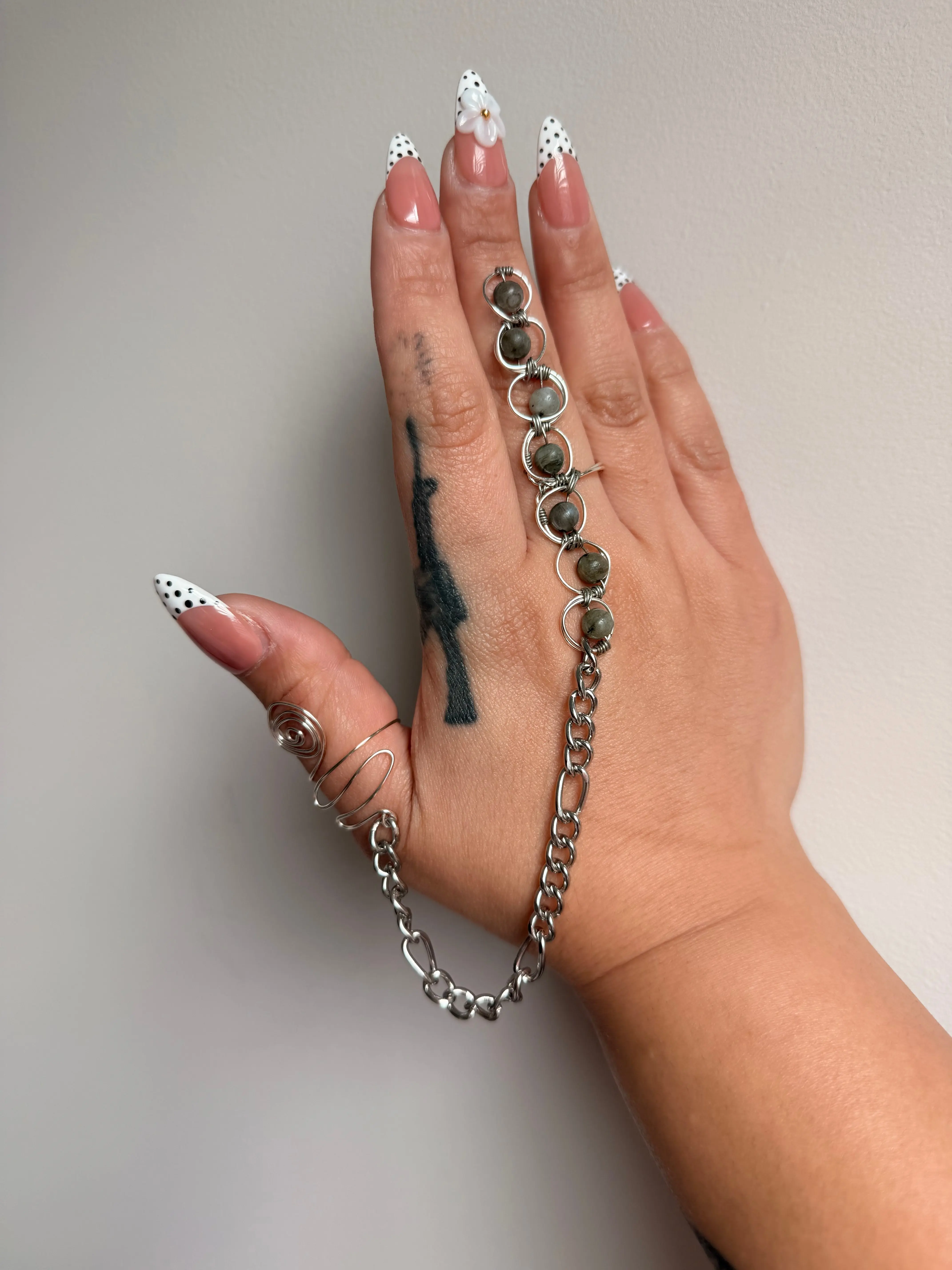 Labradorite Double Wand Ring