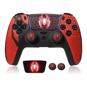 Summervibes PS5 Controller Silicone Skin – Anti-Slip Honeycomb Grip, Bottom Charging Hole, Spider Web Design (4 Color Options)