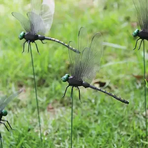 8 Realistic Dragonfly Garden Stakes, Outdoor Waterproof Dragonflies Yard Lawn Decor, Indoor Vase Decoration Halloween Setup, Dragonfly Garden Ornament
