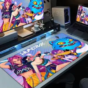 KPop Demon Hunters Mouse Pad High definition printing Computer Mousepad Office 1000x500mm 900×400mm 800×400mm 600x300mm XXL Pc Game Mousemat Non-slip Rubber Keyboard Deskmat