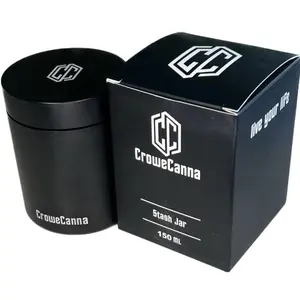 CroweCanna 150ml Portable Aluminum Storage Jar Airtight Smell Proof Container with Screw-Top Lid Lock Odor Double Sealed Airtight Jar Multipurpose Container for Spices Coffee & Teas