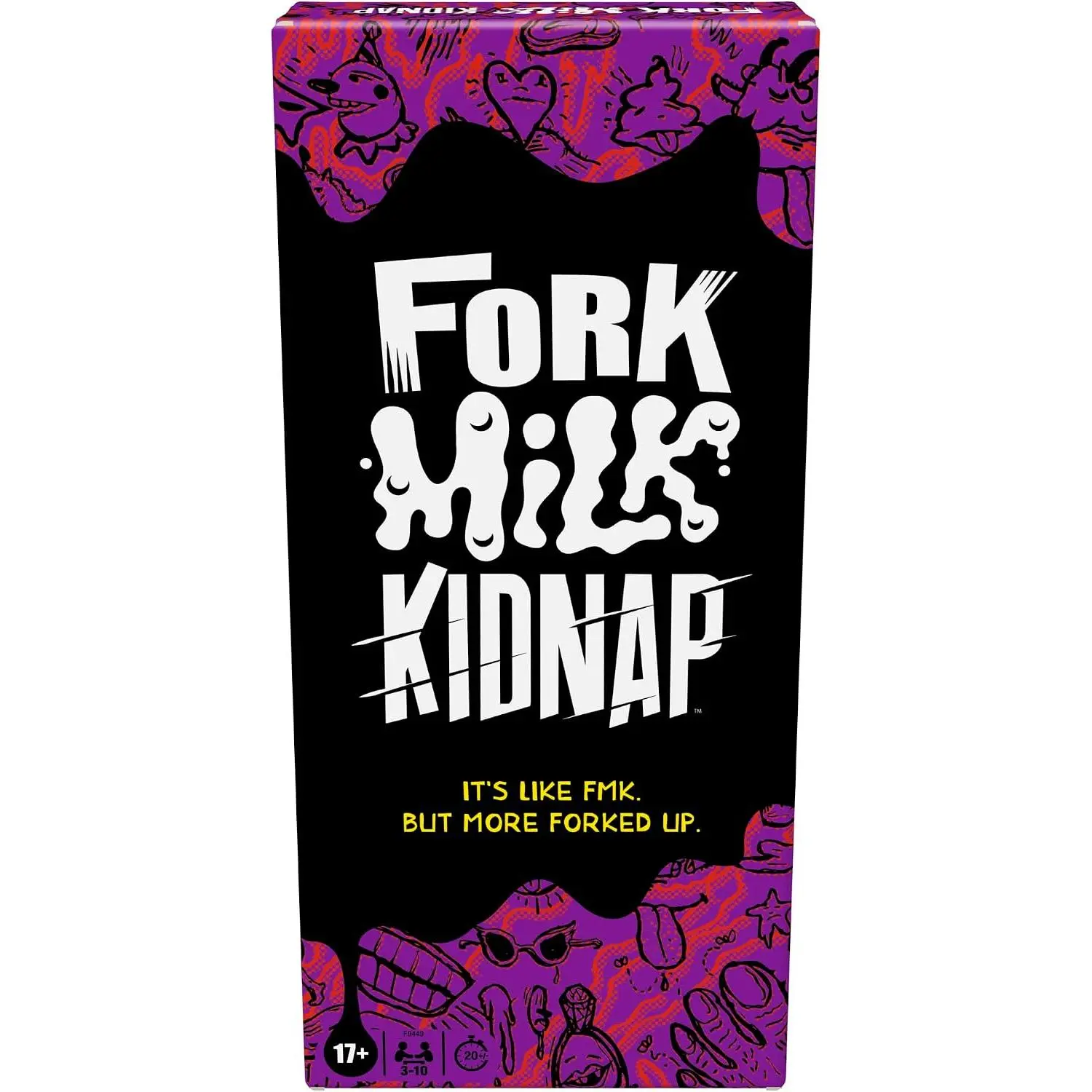Hasbro Gaming Fork Milk Kidnap Game for Adults Only, an Adult Party Game of Questionable Choices, Ages 17+, for 3 to 10 Players, Hilarious NSFW Card Games