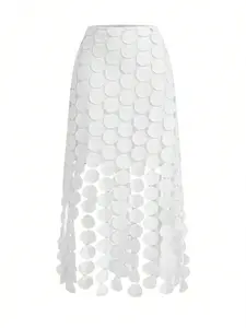 Laser Cut Multi Circle Double Layered Skirt