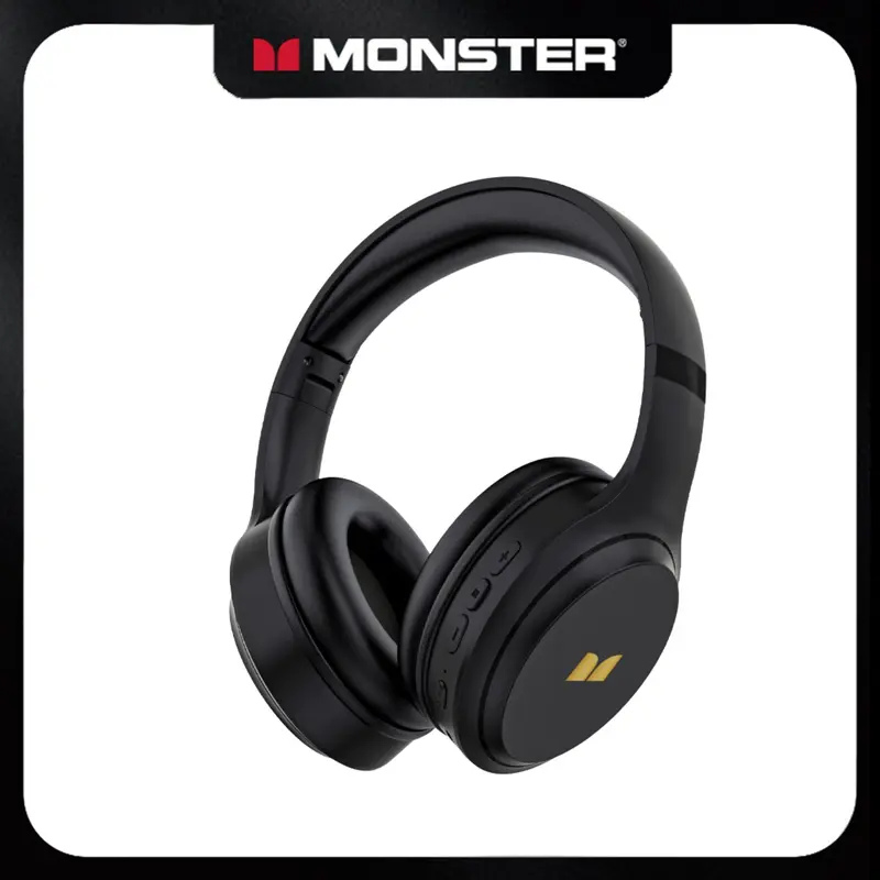 MONSTER Over-Ear Noise Cancelling Headphones, Bluetooth 6.0 Wireless, Adjustable, Deep Bass HiFi Audios, Long Playtime, Foldable Comfortable, Built-in Mic for Hands-Free Calls, Compatible with iPhone Android Laptop PC, Unique Gifts for Man
