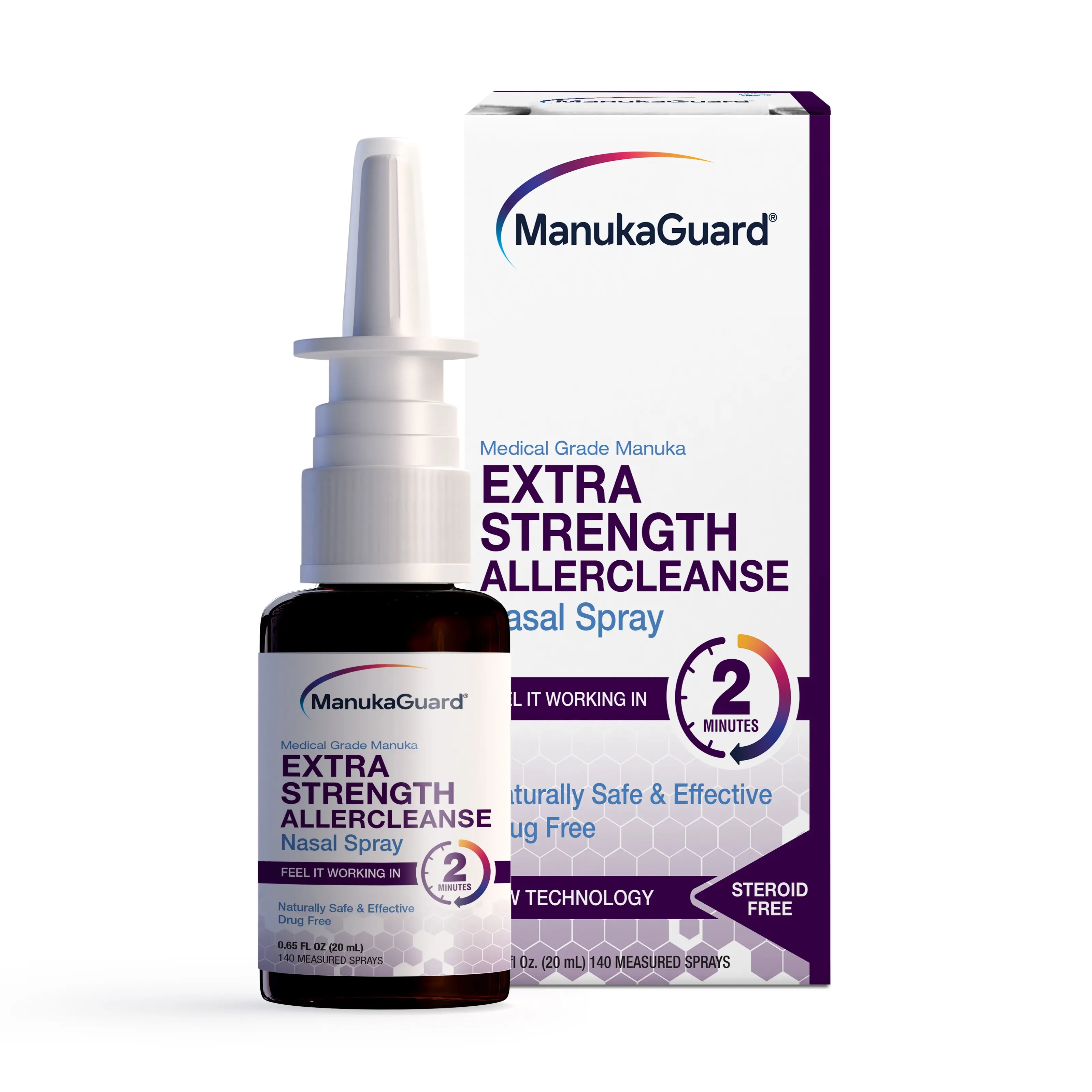 ManukaGuard Extra Strength Allercleanse Manuka Honey Nasal Spray, MGO 600, Drug Free