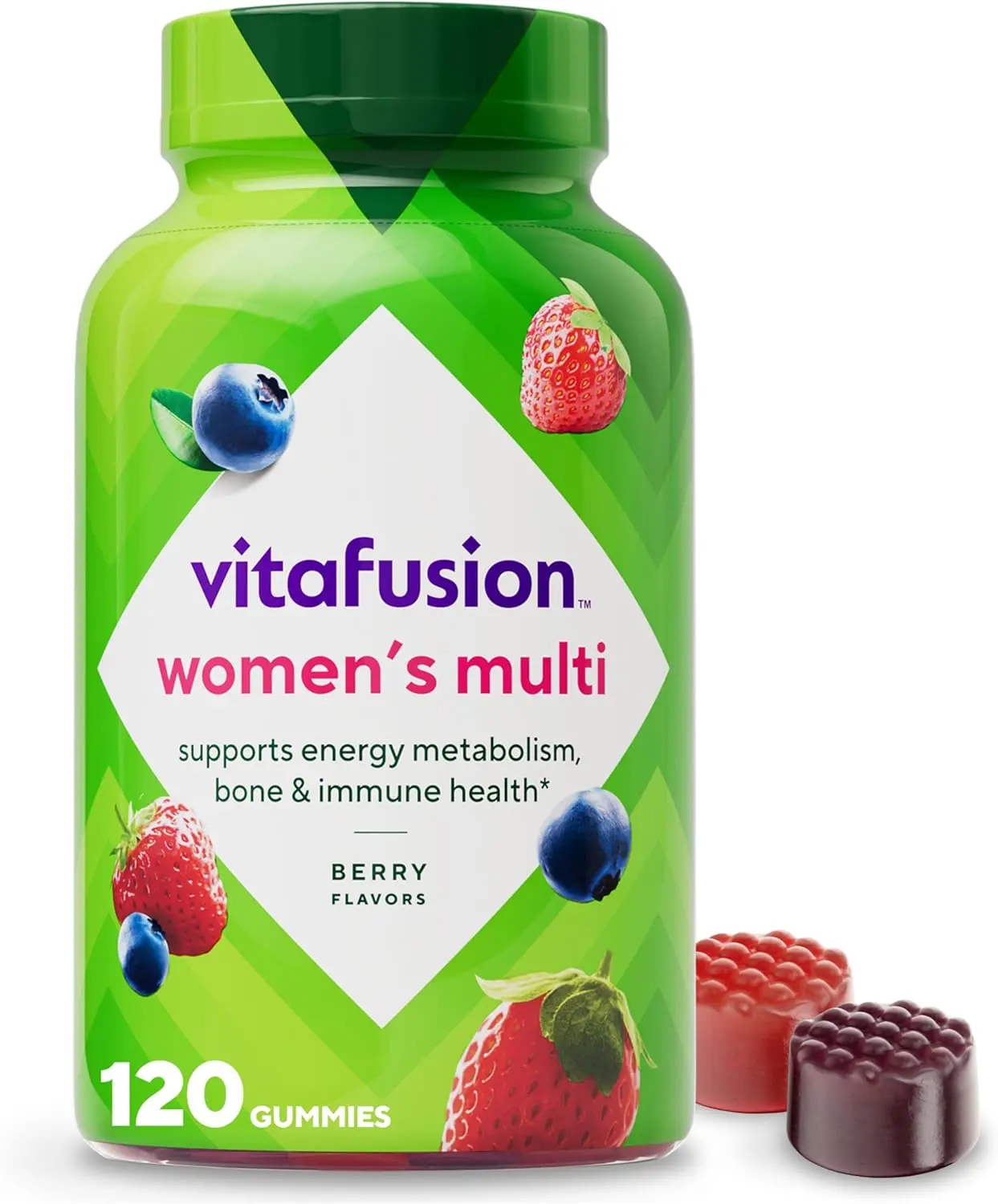 Vitafusion Women's Multivitamin Gummies 120 Count Berry Flavored for Energy Metabolism Bone & Immune Health Natural Dietary Supplement Healthcare