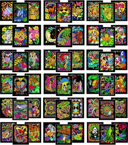 Colossal Pack of 54 Fuzzy  Coloring Posters (All  Designs) - Bulk Crafts and Coloring Activity for All Ages -  for Group Projects, Assisted Living, Classrooms, and Rehab Centers