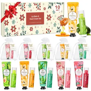 20 Pack Lip Balm & Hand Cream Gift Set – Bulk Self-Care Favors with Organza Bag + Thank You Card – Wedding, Baby Shower & Christmas Stocking Stuffers for Guests