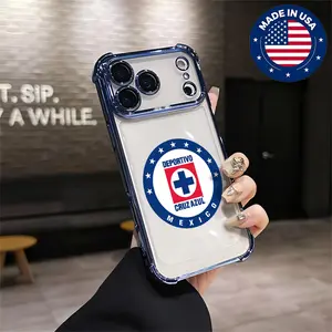 Cruz Azul Nine Stars Orgullo Celeste ligamx Aesthetic Design Pattern Casing For iphone 16 15 14 13 12 Plus Pro Max Flaunt Mobile Phone Case TPU Drop Protection Shockproof Protector Vintage unique Fashion Trend Anti-scratch Stylish Smartphone Cover