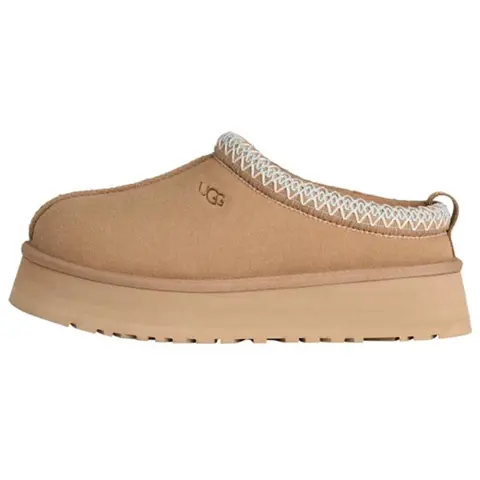Women's UGG Tazz Platform Footwear - Soft Fluffy Plush Sheepskin Casual Slippers, Cozy Warm Sand Trending Fall House Shoes (Sports & Outdoor Sports Footwear)