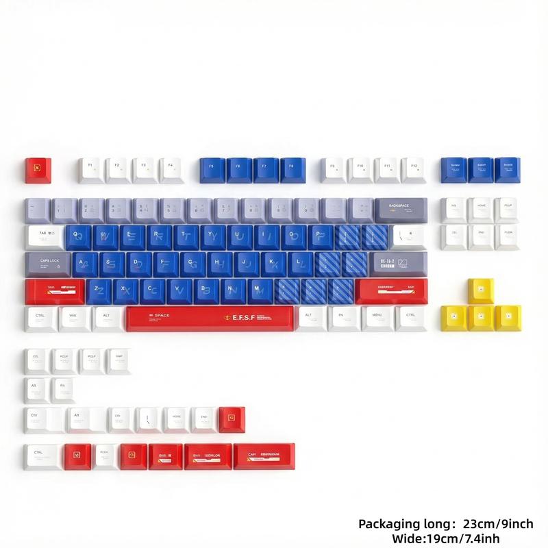 Victory 2 Gundam Keycaps, 109 Keys Cherry Pbt Material, Sublimation Design, High-Aesthetic for Mechanical Keyboard, Compatible with Made68 & Mad68