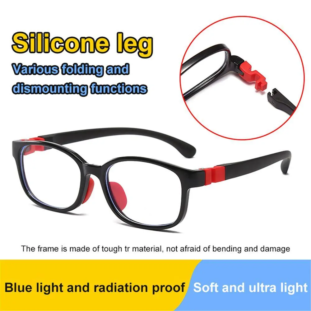 Children Silicone Anti-Blue Light Glasses Flexible Removable Sport Computer Eyeglasses Frame Girls Boys Mobile Phone Eyewear