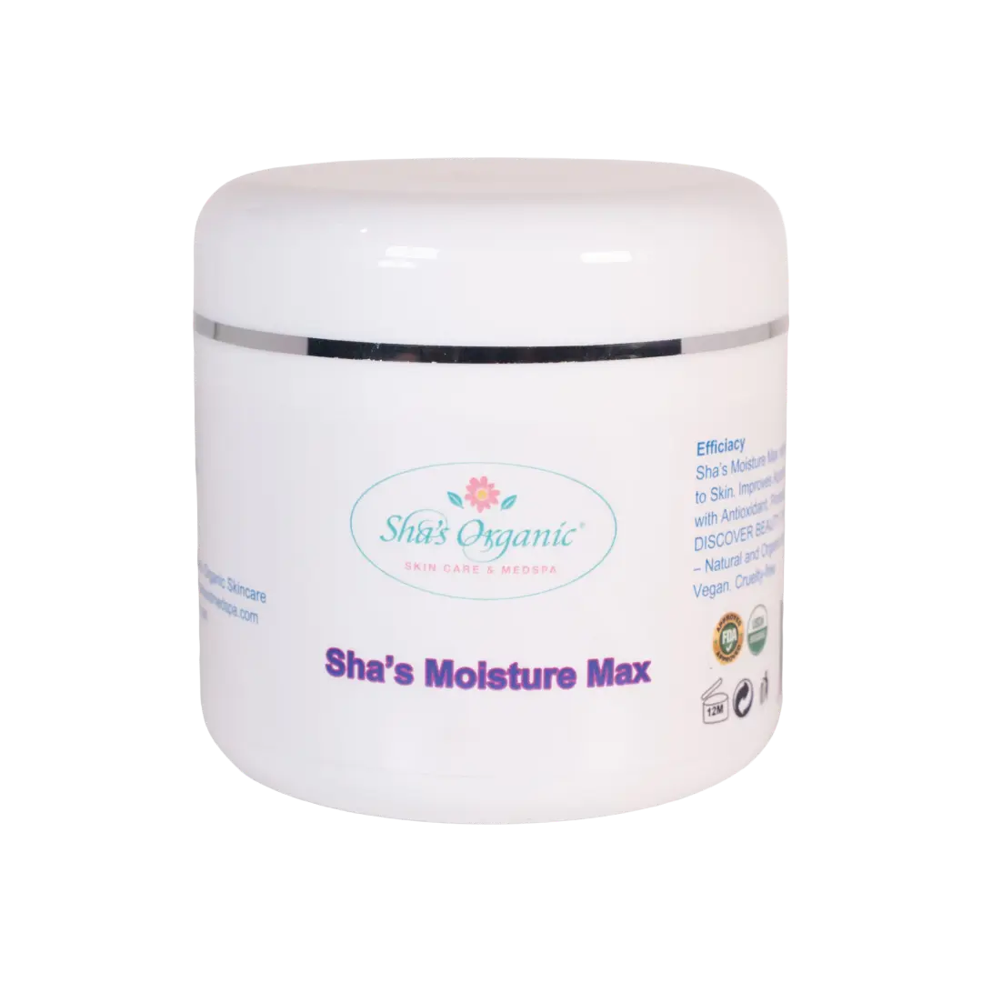 Sha's Organic Skincare Moisture Max Vegan Face Cream with Antioxidants & Shea Butter for Radiant Skin, Natural & Cruelty-Free, 500ml
