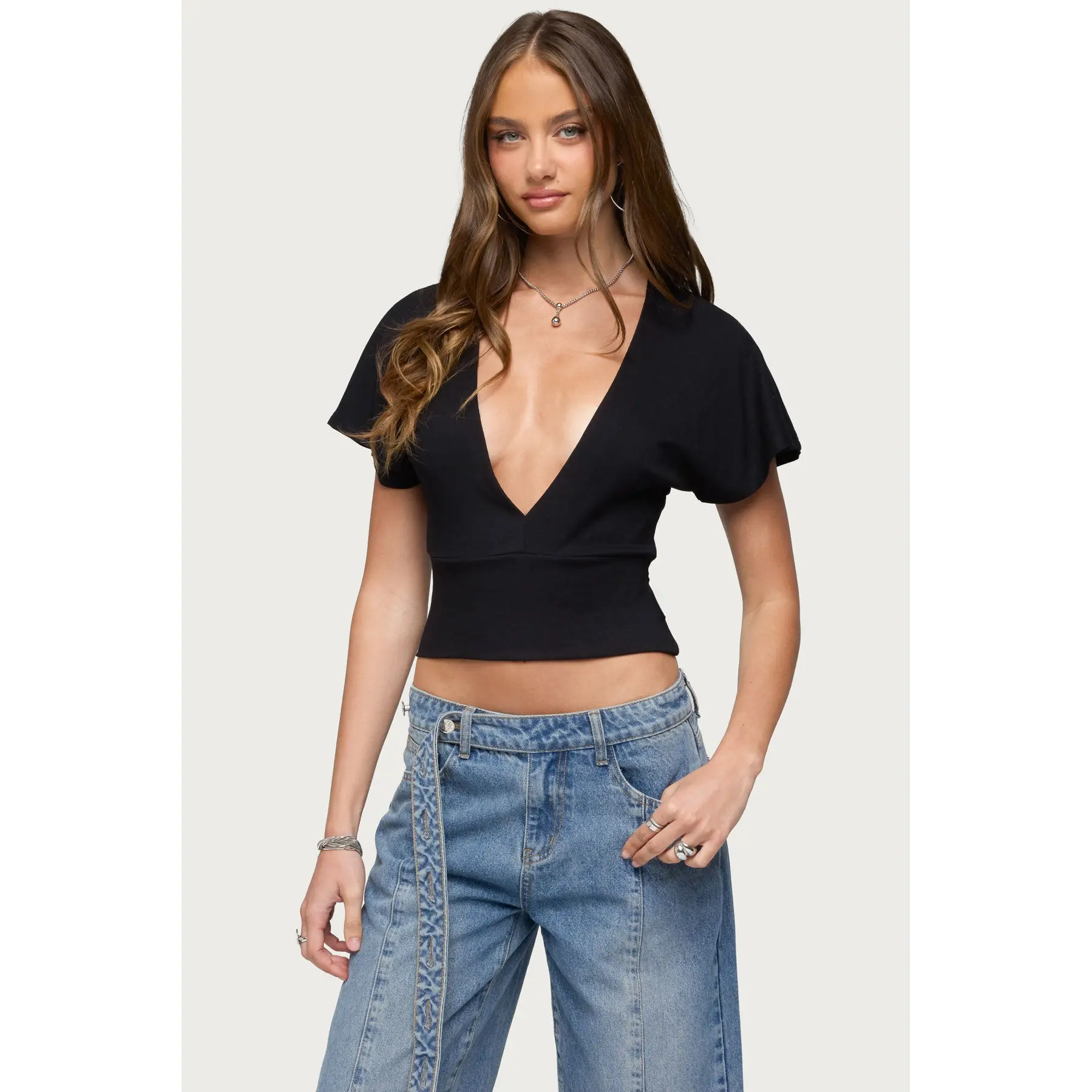 Mundy Deep V Neck Top