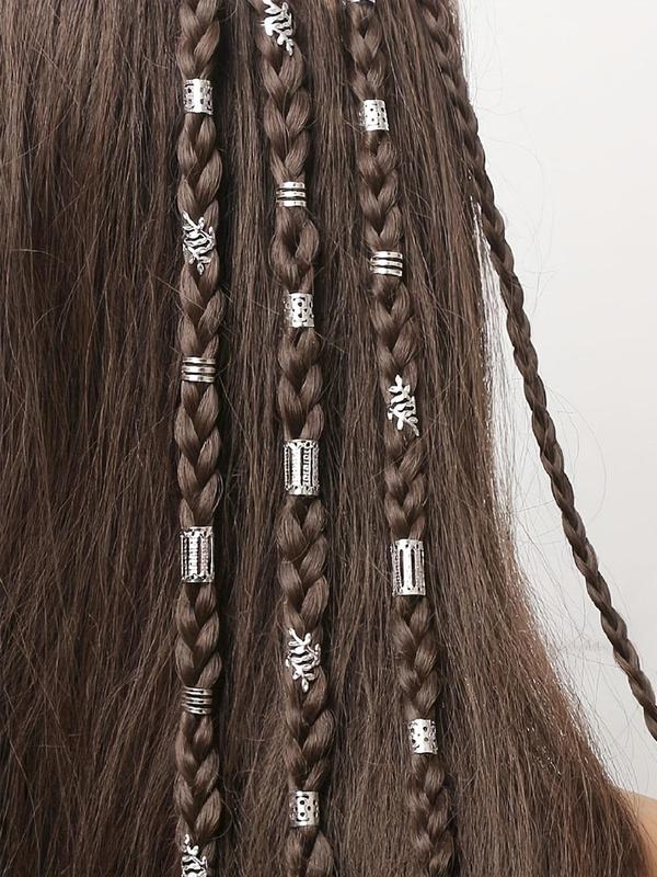 Hair Jewelry for Braids Accessories,Pirate Costume Women Accessories, Hair Beads for Braids, Gold Silver Hair Accessories, Braids Rings Cuffs Clips for Dreadlock Accessories Dreadlock Beads Metal Hair Clips Decoration