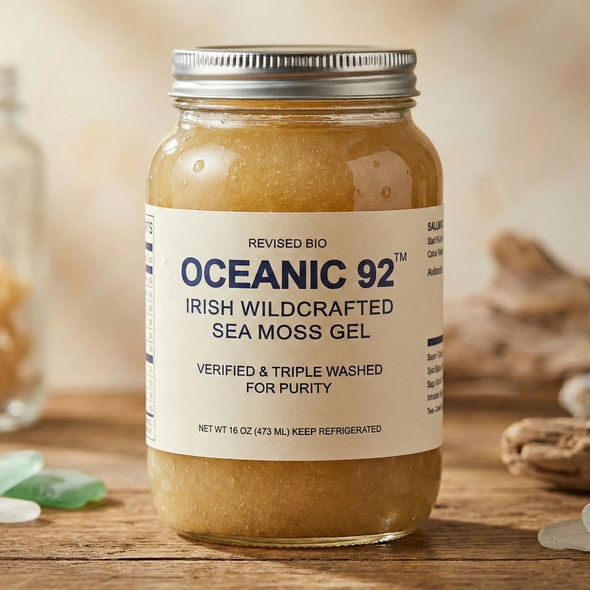 Revised Bio Irish Wildcrafted Sea Moss Gel- 100% Tasteless, Rich in Essential Minerals & Vitamins | Dietary Supplements