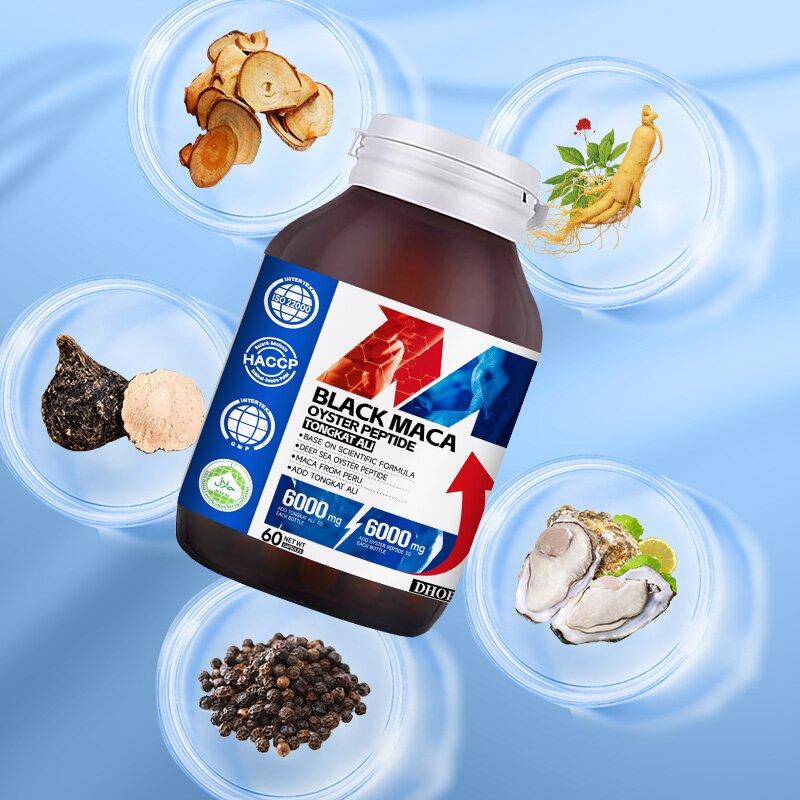 - Black Maca Oyster Peptide Capsules 6000mg | Max Strength Men's Energy & Immune Support with Tongkat Ali - 60 Ct