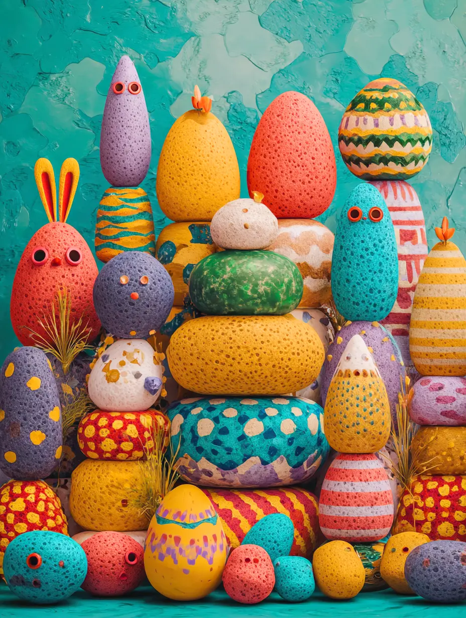 1000 Piece Jigsaw Puzzle for Adults | Premium Thick Cardboard | Challenging & Relaxing Family Game | Beautiful Home Decor & Gift | colorful pebble art | textured whimsical still life