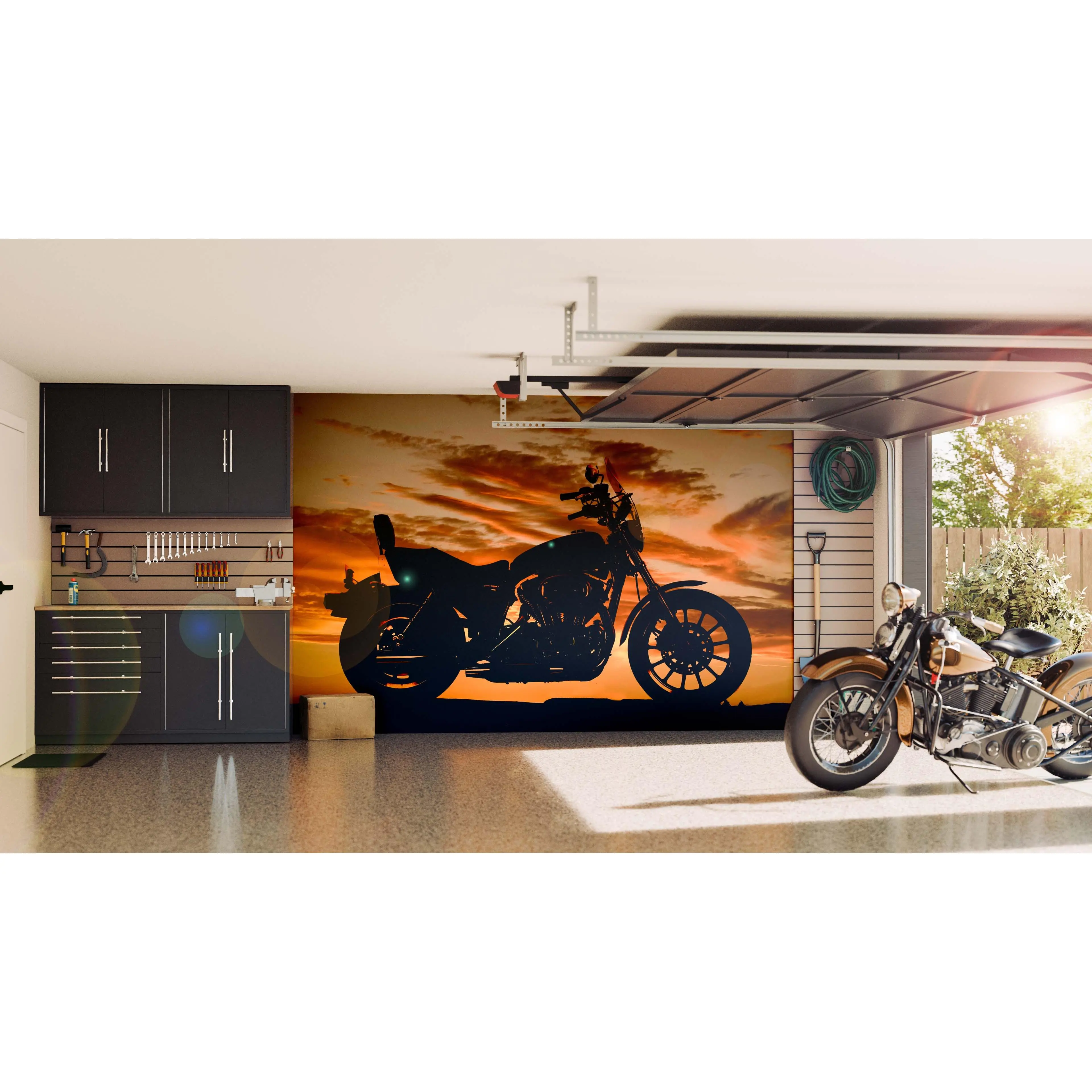 Motorcycle Silhouette Wall Mural