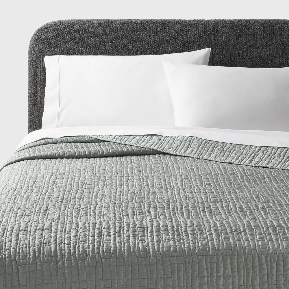 Full/Queen TENCEL Quilt Light Teal Green - Threshold: OEKO-TEX Certified Cooling Woven Coverlet