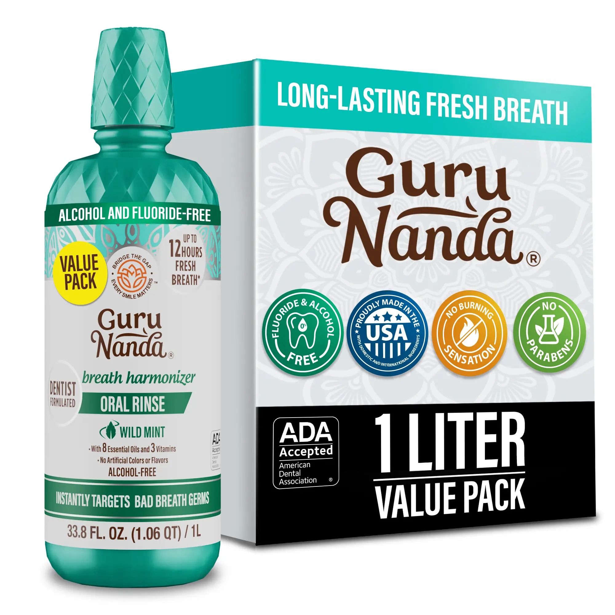 Oral Rinse Breath Harmonizer Mouthwash - Wild Mint (33.8 Fl Oz)