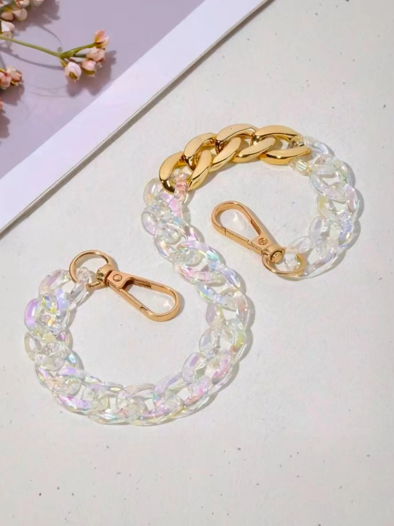 Acrylic Chains Alloy Minimalist Multielement Connectors, DIY Handmade Phone Lanyards, Phone Charms, Classic Dreamy Shiny Design, Perfect Easter & Birthday Gifts, Accessories, Clear