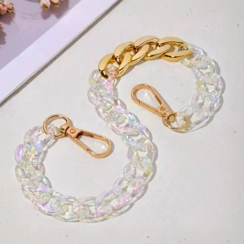 Acrylic Chains Alloy Minimalist Multielement Connectors, DIY Handmade Phone Lanyards, Classic Dreamy Shiny Design, Perfect Christmas and Thanksgiving Gift