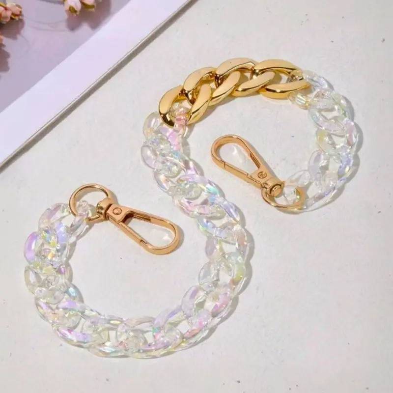 Acrylic Chains Alloy Minimalist Multielement Connectors, DIY Handmade Phone Lanyards, Classic Dreamy Shiny Design, Perfect Christmas and Thanksgiving Gift