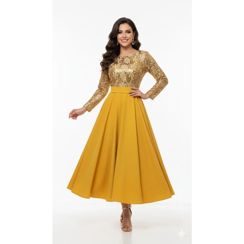 vestido oro radiante