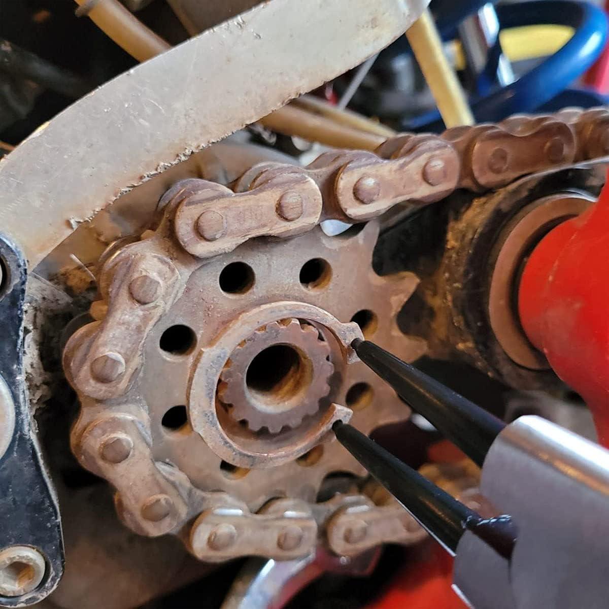 4-piece ring pliers set! Both inner and outer cards can be removed; the curved tip design makes it easy to reach dead angles—an essential tool for auto repair.